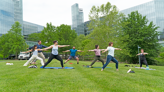 We held yoga classes outside of our HQ office during Mental Health Awareness Month!